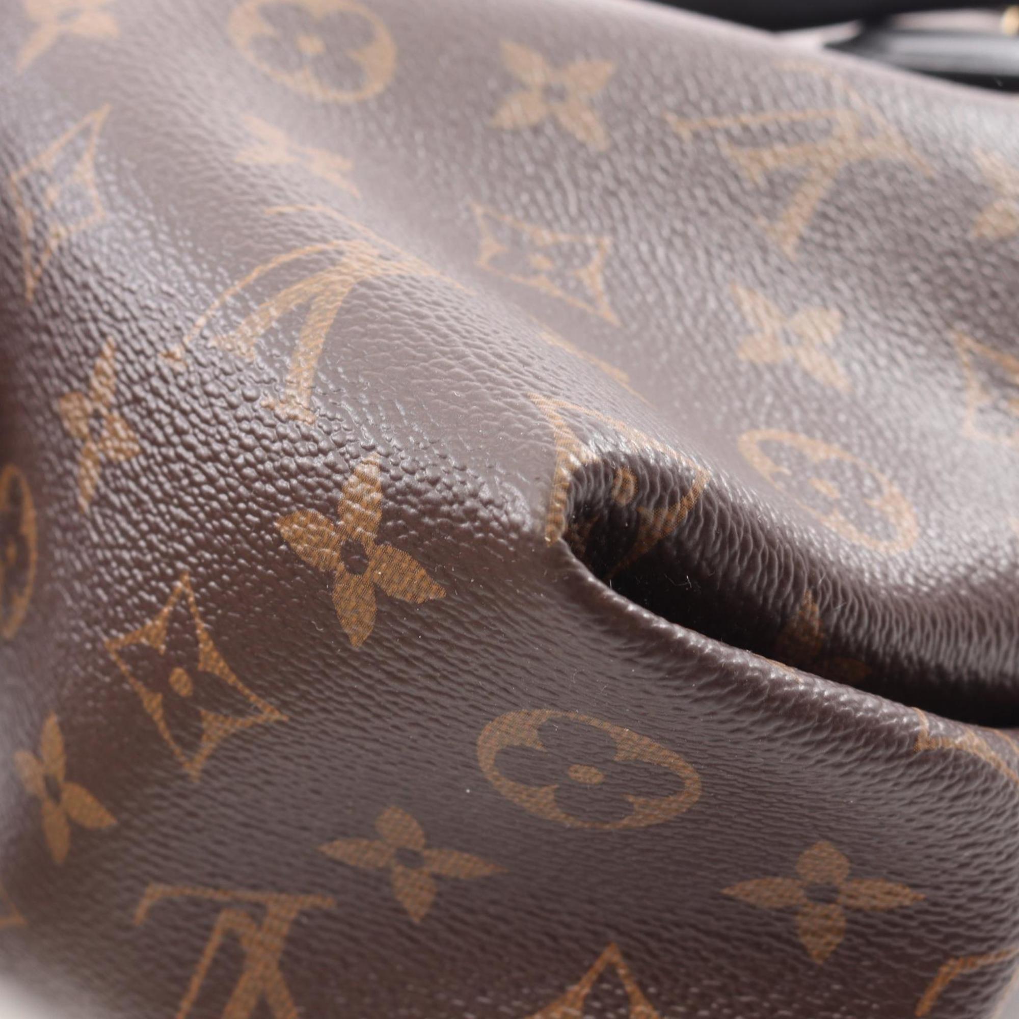 Louis Vuitton Black Brown Noir Pvc Coated Canvas Leather Tote Bag