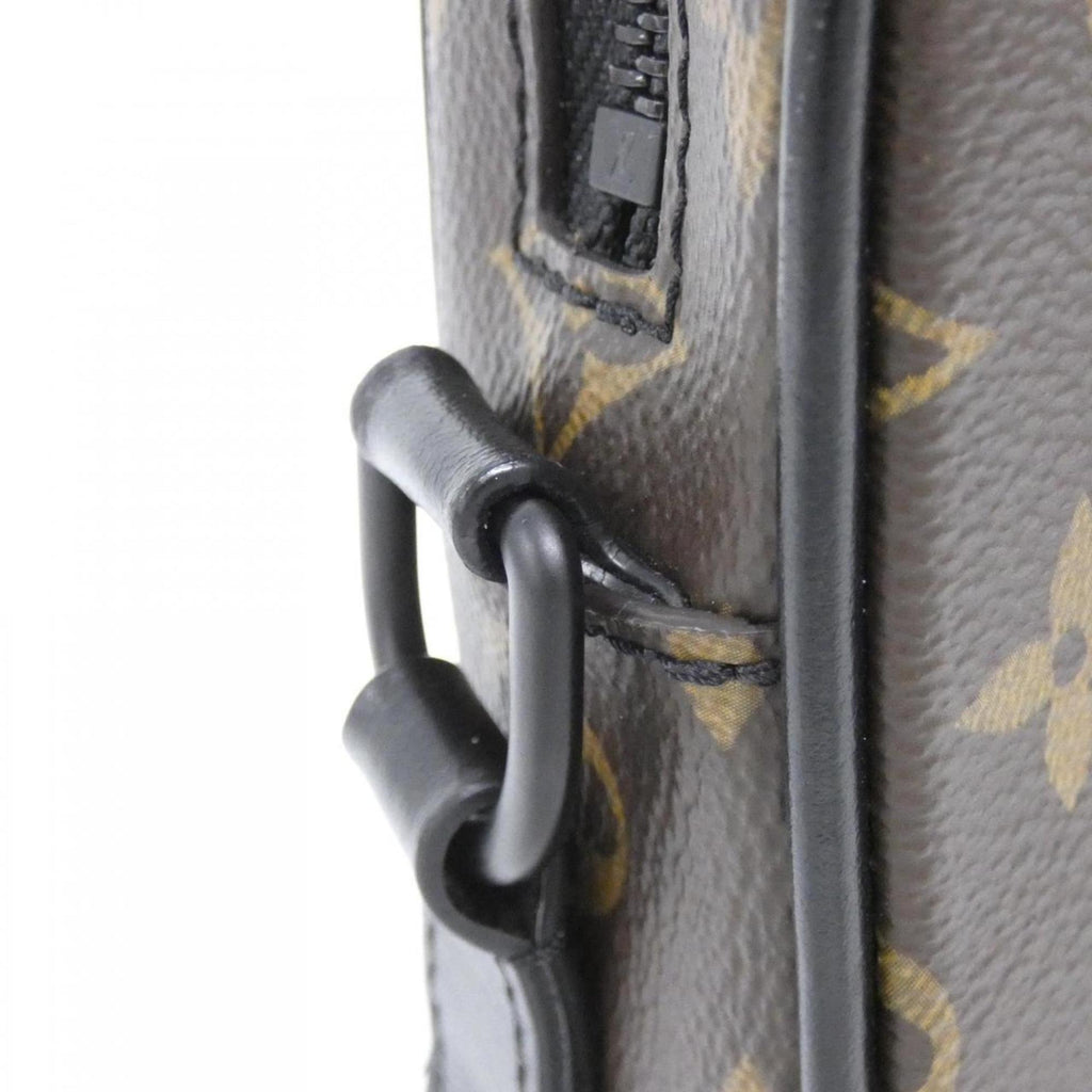 Louis Vuitton Black Brown Marron Coated Canvas Shoulder Bag