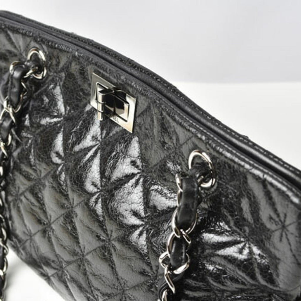 Chanel Black Patent Leather Tote Bag