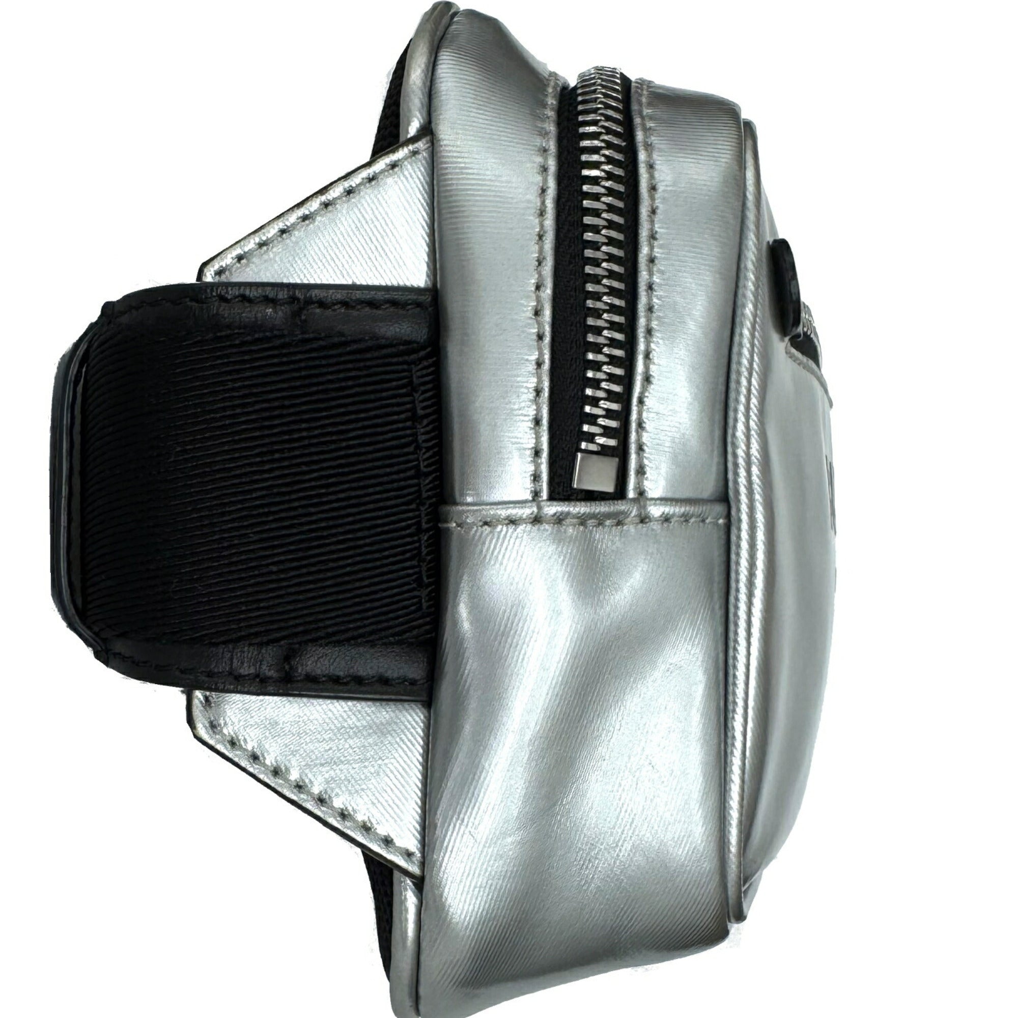 Burberry Metallic Silver Canvas Leather Shoulder Bag Sling Bag