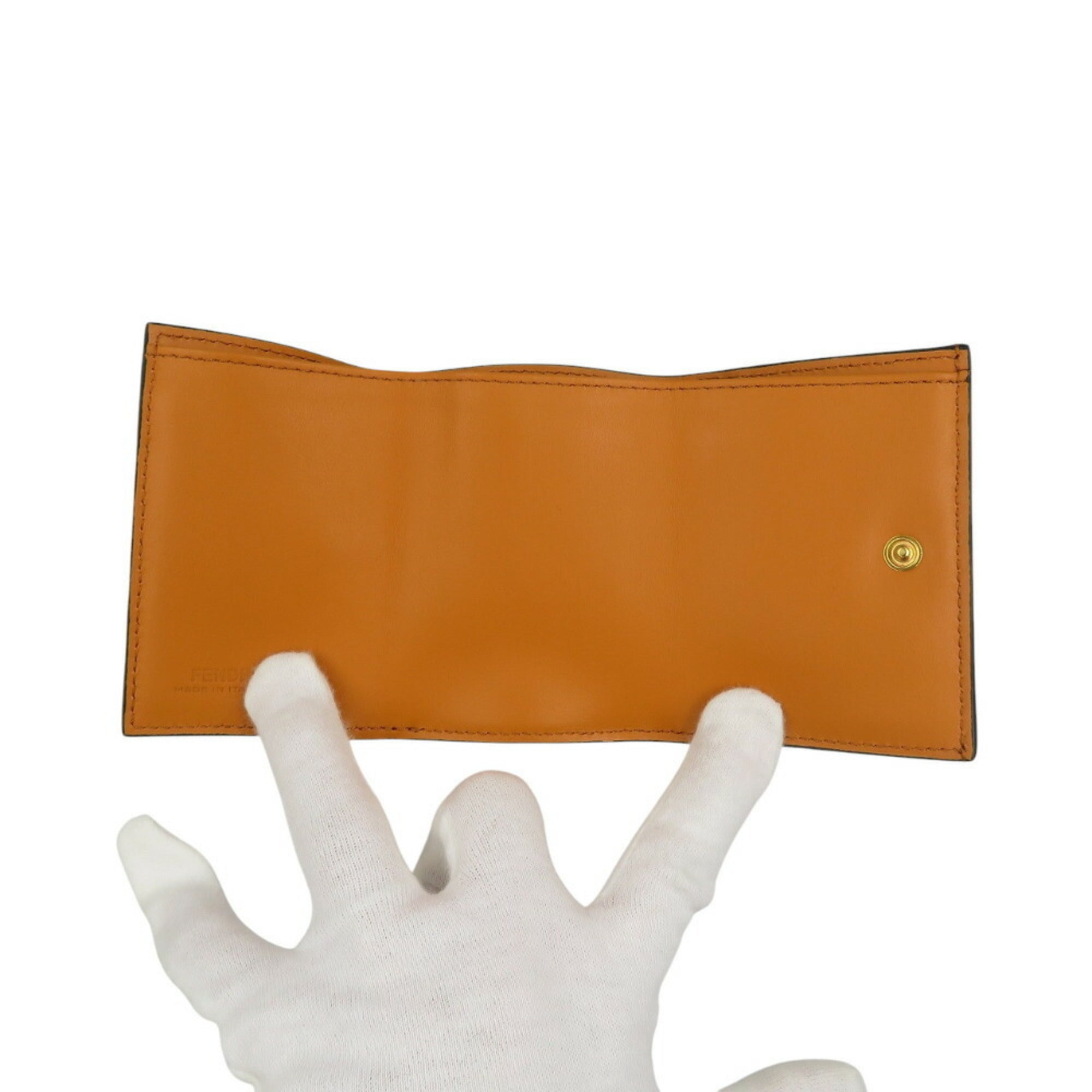 Fendi Yellow Leather Wallet (Tri-Fold)