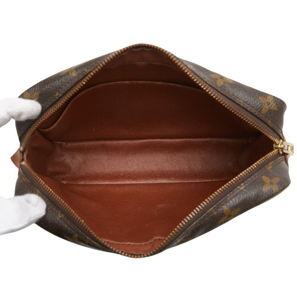 Louis Vuitton Brown Pvc Leather Clutch Bag Handbag