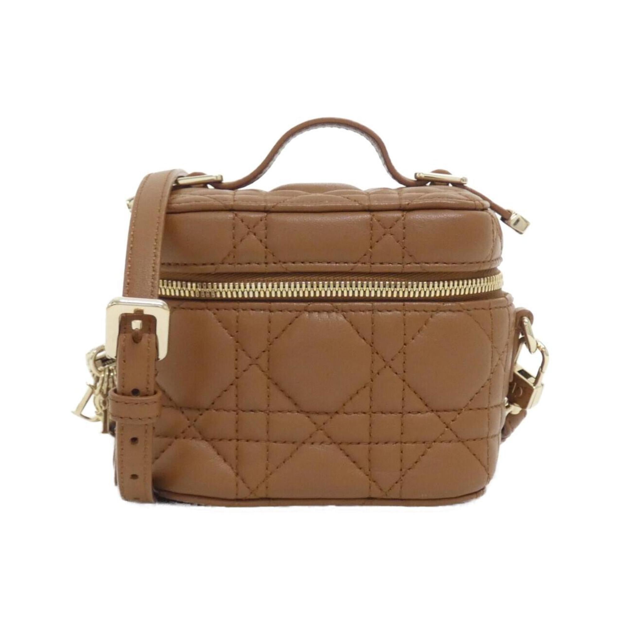 Christian Dior Leather Handbag Vanity Bag (Pre-Owned)