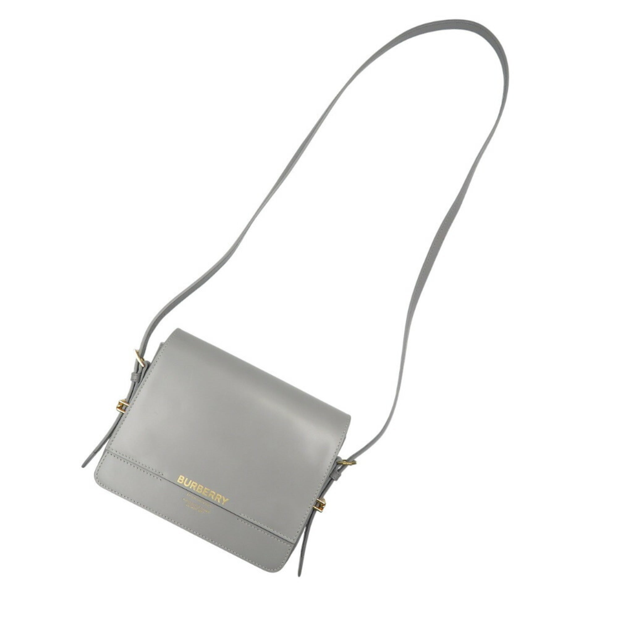 Burberry Gray Leather Shoulder Bag
