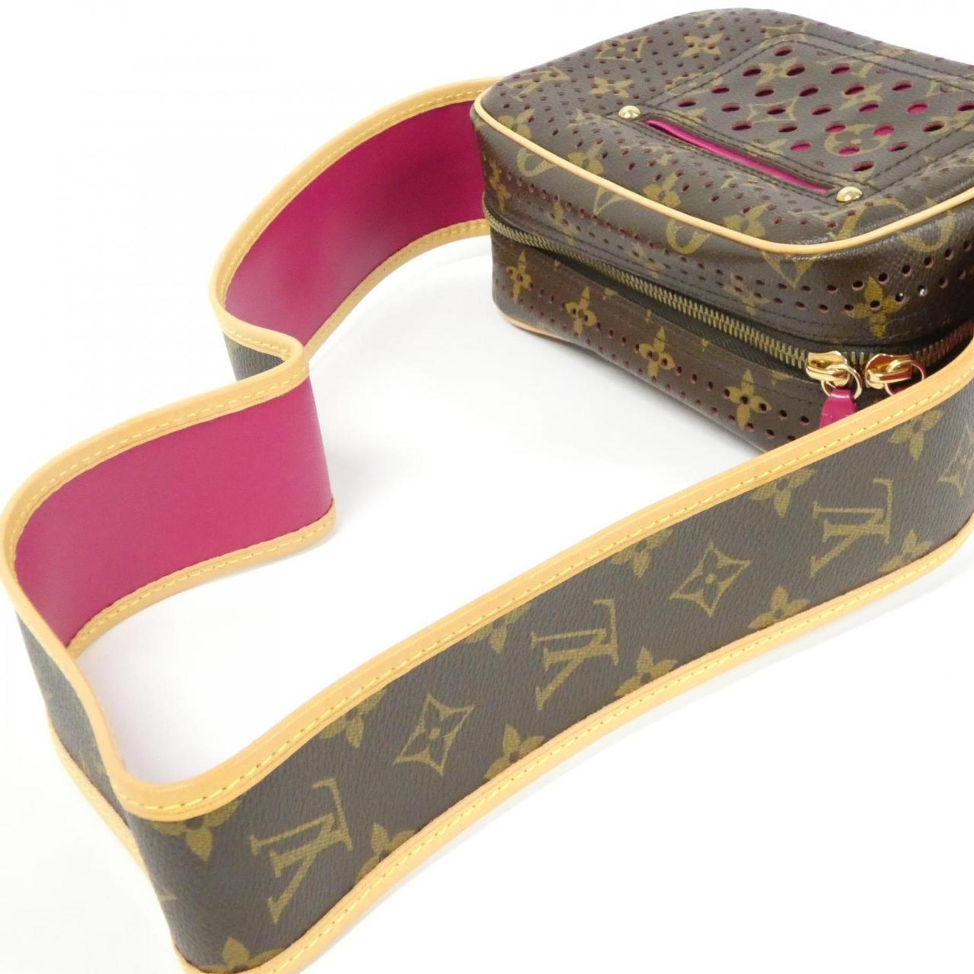 Louis Vuitton Fuchsia Marron Coated Canvas Shoulder Bag