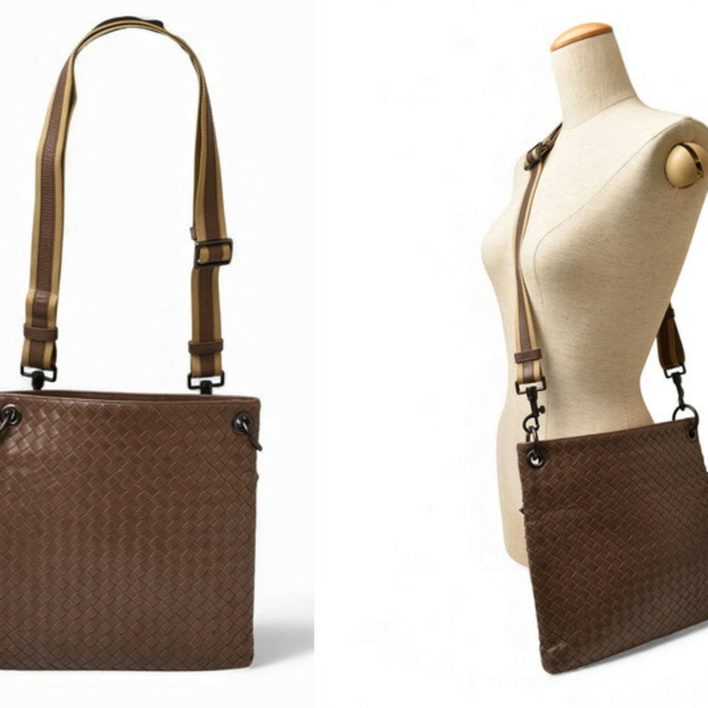 Bottega Veneta Light Brown Leather Messenger Bag Shoulder Bag