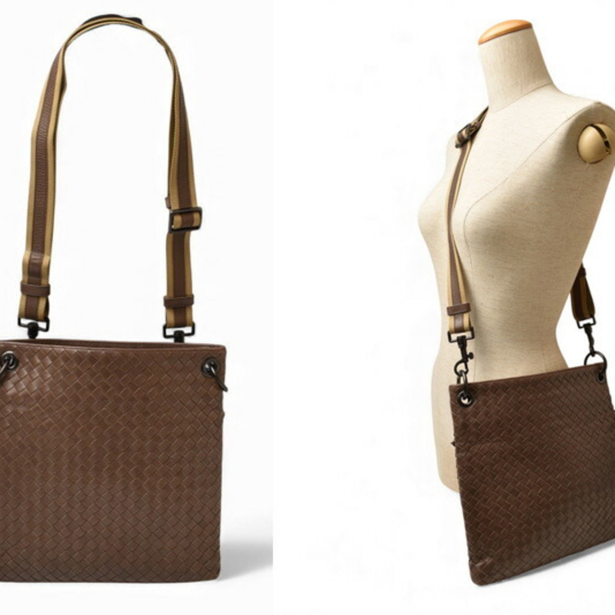 Bottega Veneta Light Brown Leather Messenger Bag Shoulder Bag