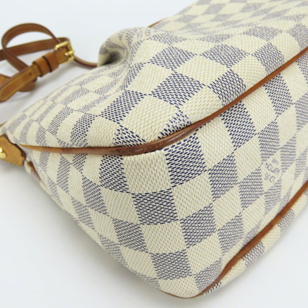 Louis Vuitton White Damier Azur Leather Shoulder Bag