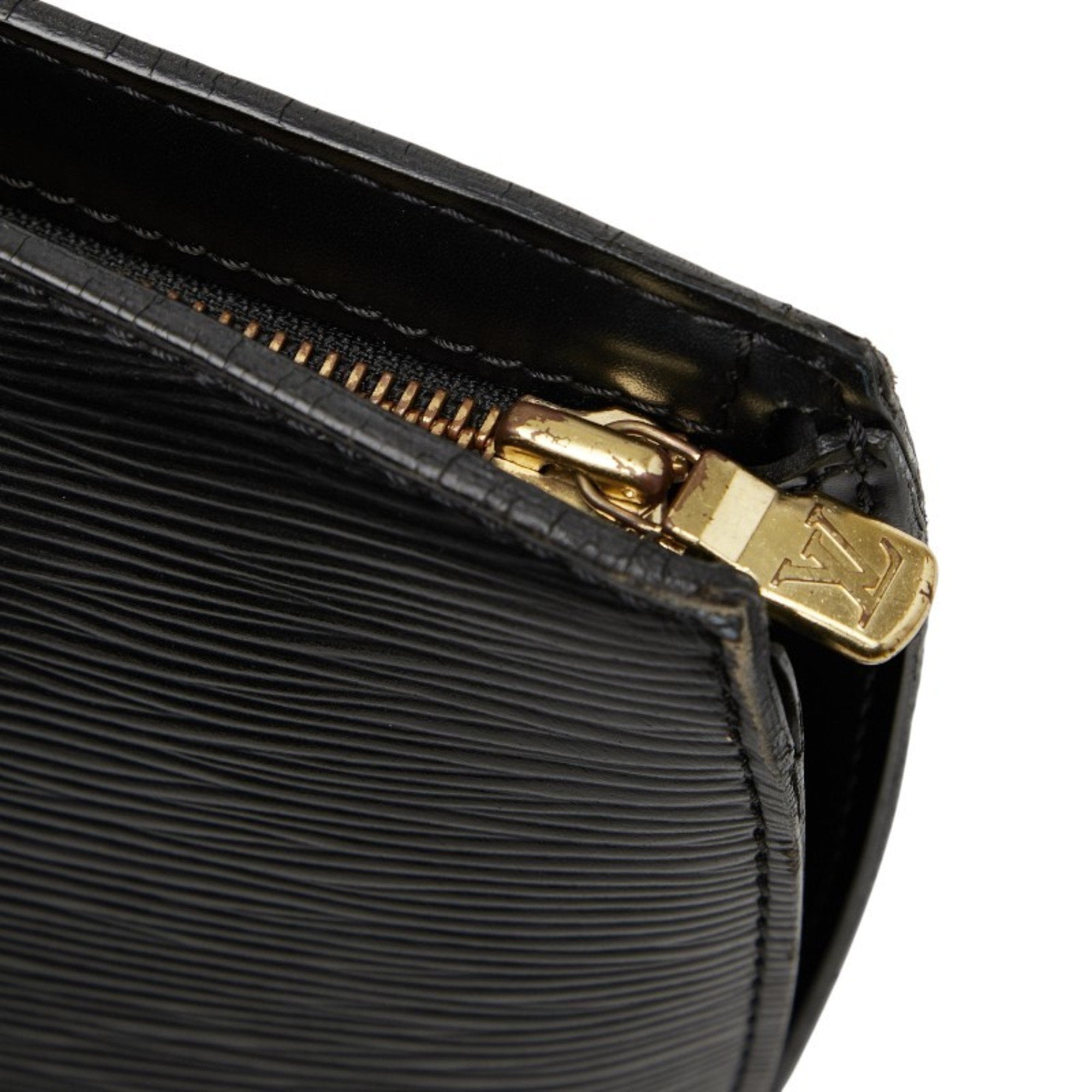 Louis Vuitton Black Noir Leather Handbag Shoulder Bag