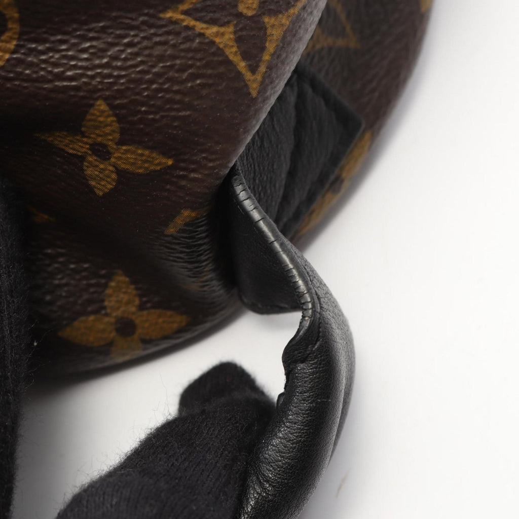 Louis Vuitton Black Brown Monogram Coated Canvas Leather Backpack