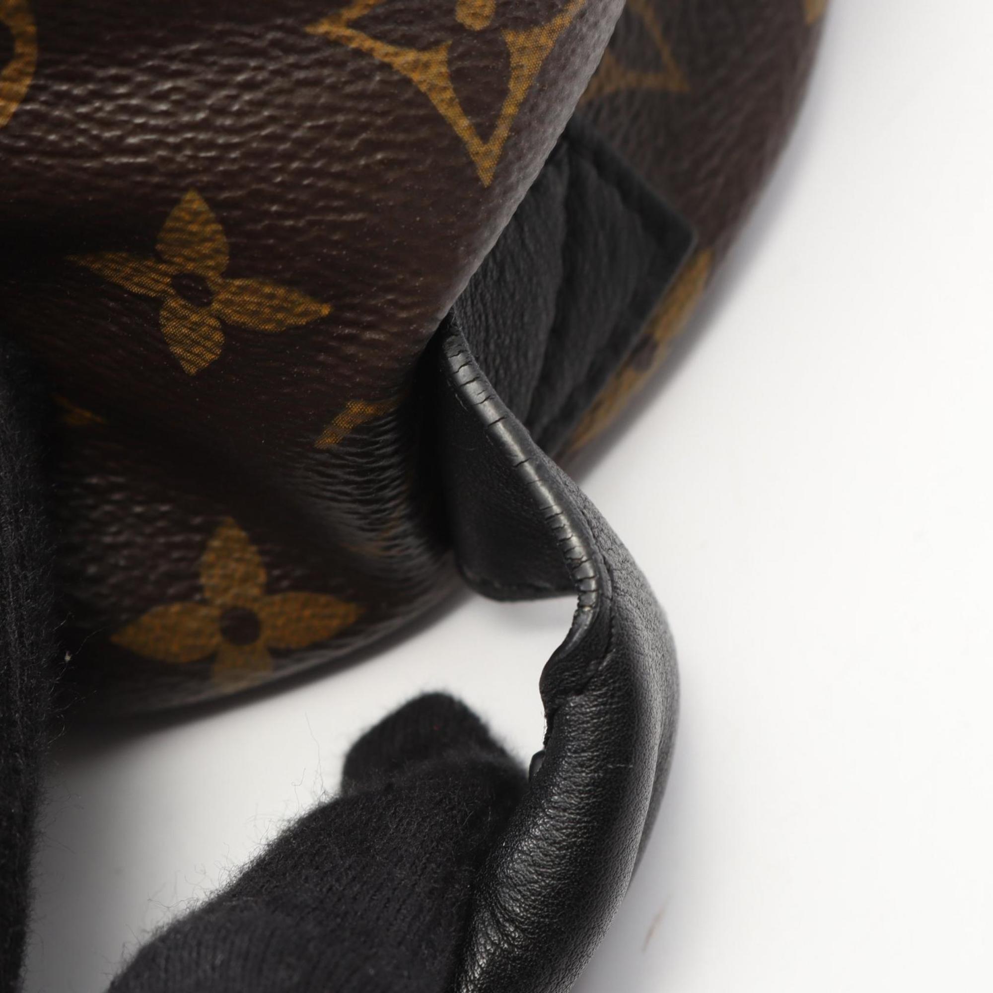 Louis Vuitton Black Brown Monogram Coated Canvas Leather Backpack