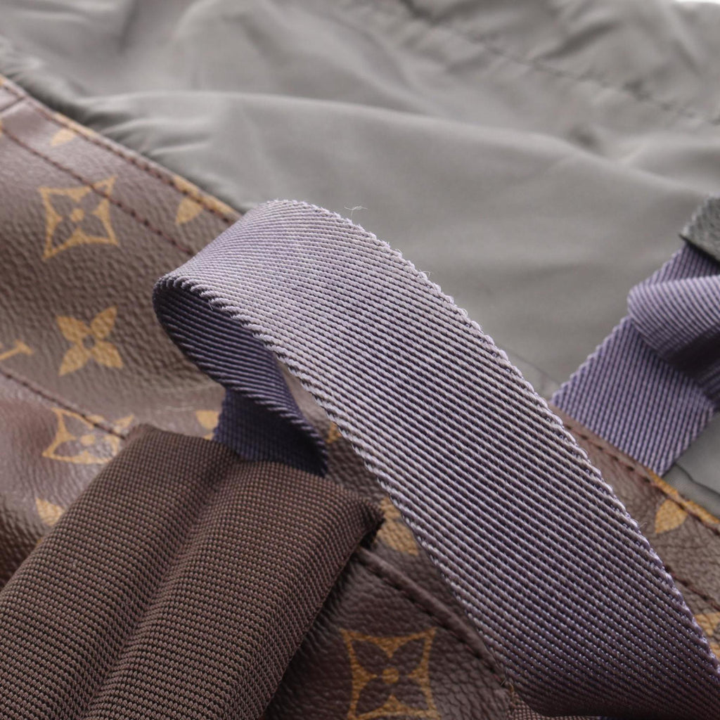 Louis Vuitton Black Blue Brown Monogram Pvc Coated Canvas Leather Backpack