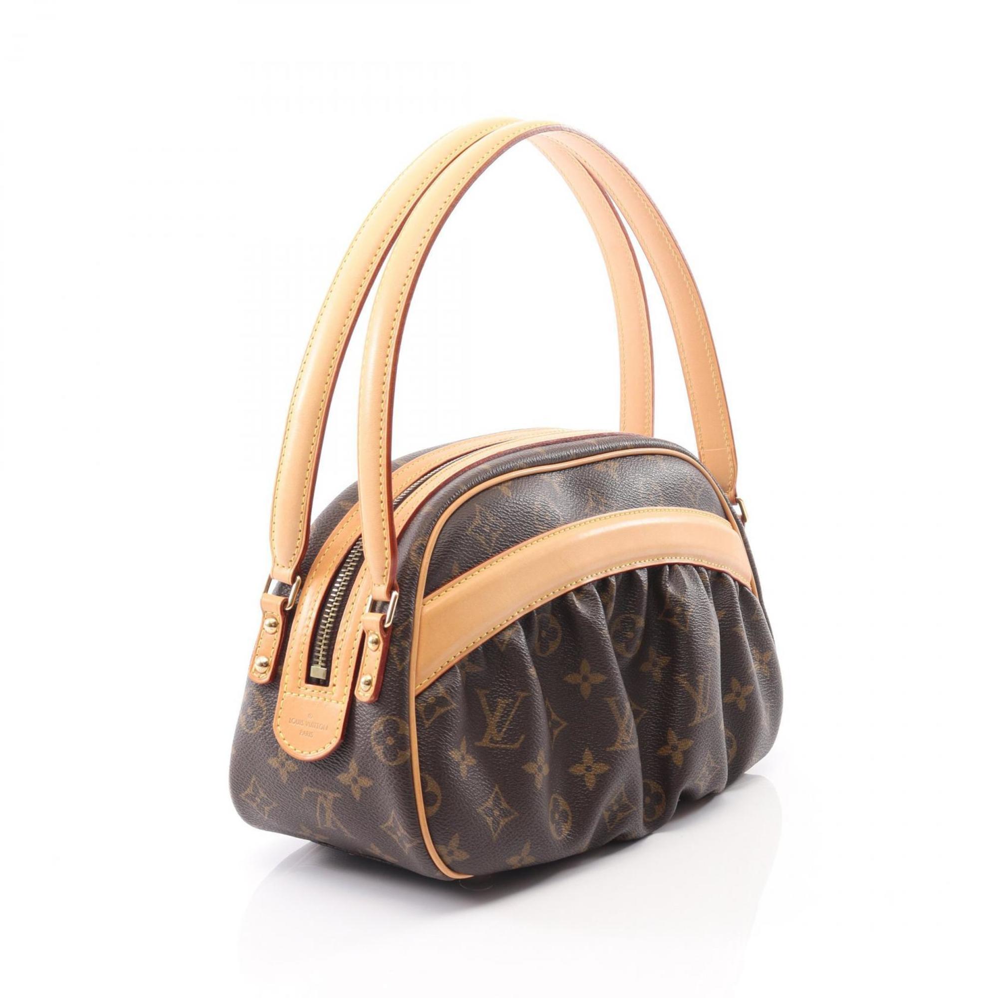Louis Vuitton Brown Coated Canvas Leather Shoulder Bag