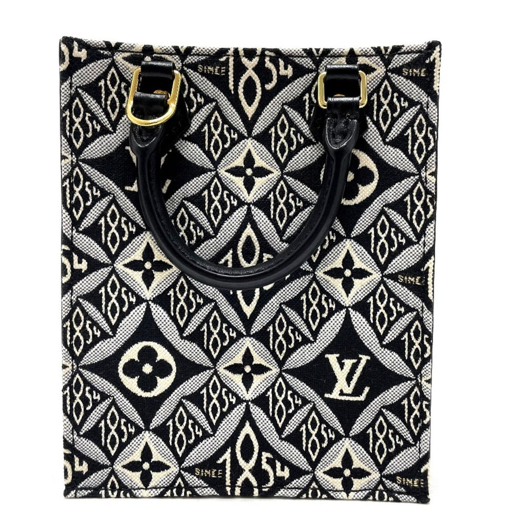 Louis Vuitton Black Blue Jacquard Handbag
