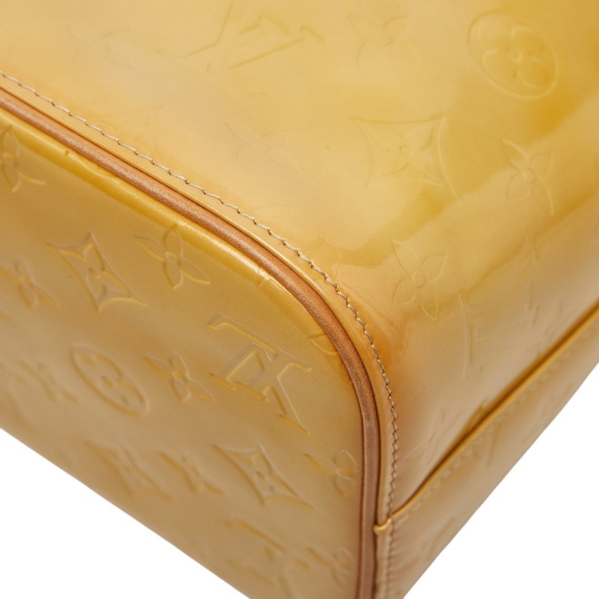 Louis Vuitton Lime Yellow Patent Leather Handbag Tote Bag