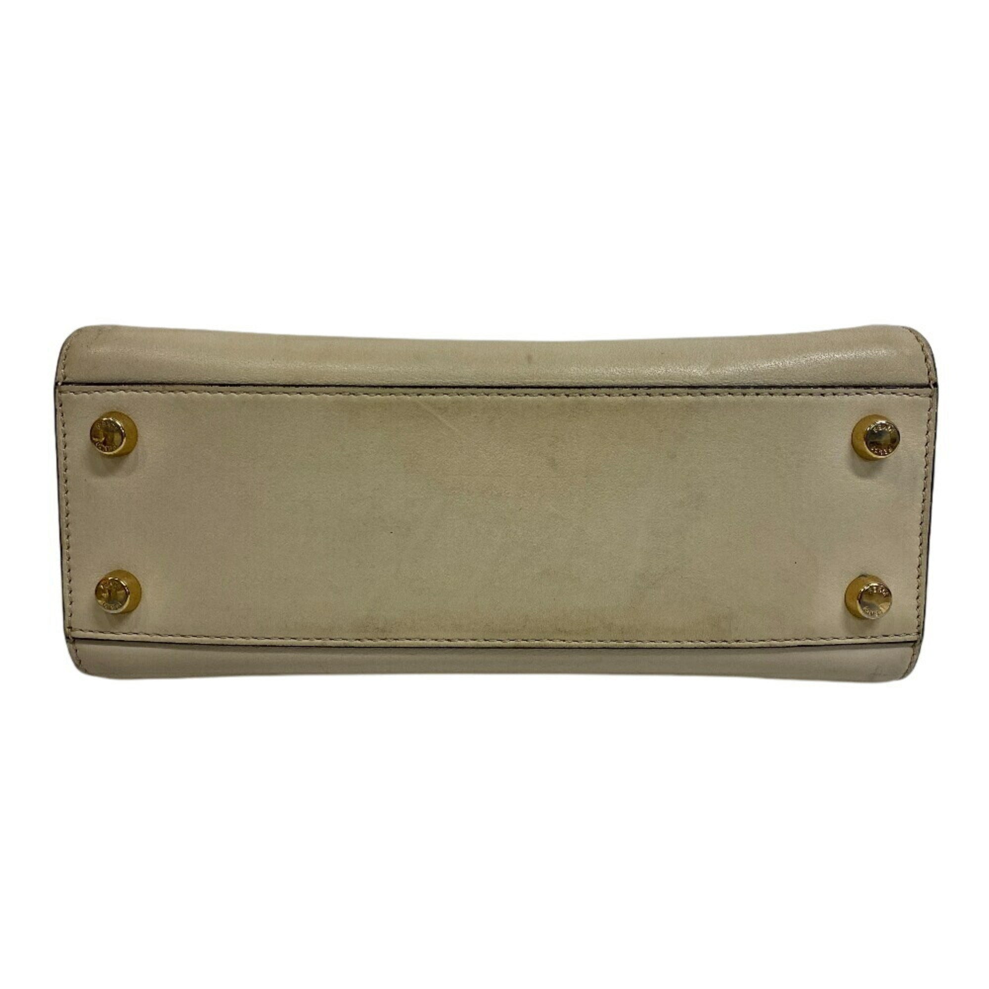 Fendi Beige Leather Handbag Shoulder Bag