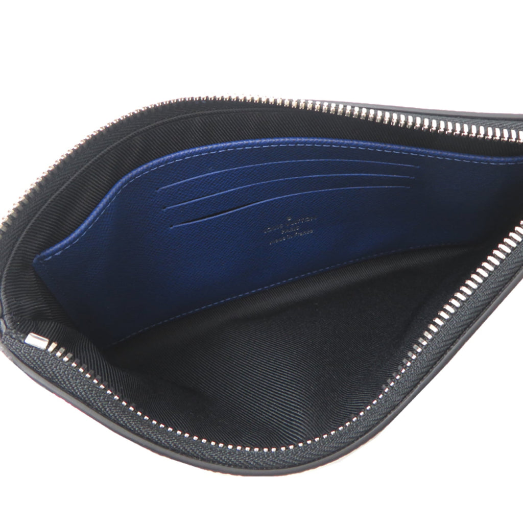 Louis Vuitton Blue Taigarama Pochette Pouch