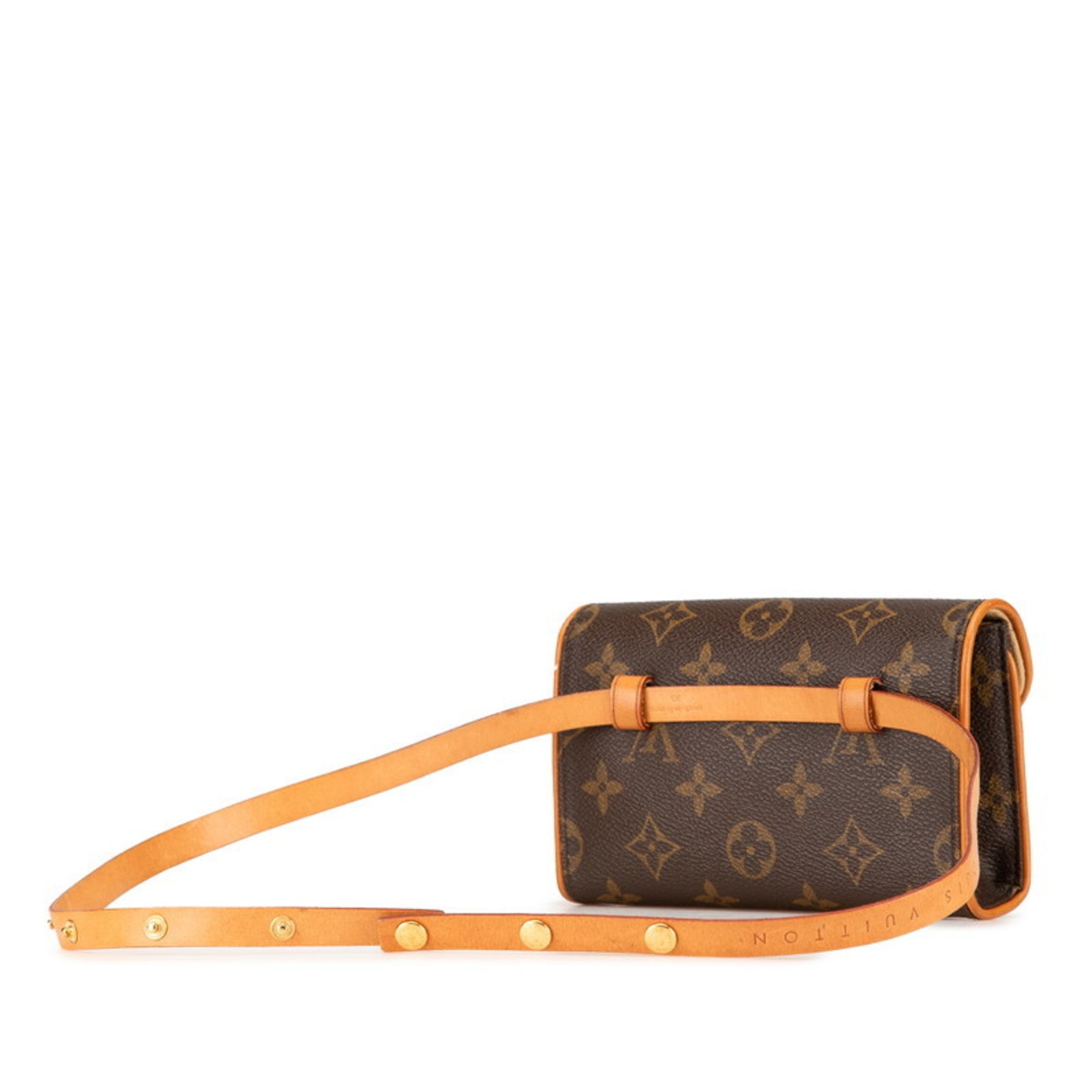 Louis Vuitton Brown Pvc Leather Pochette Sling Bag