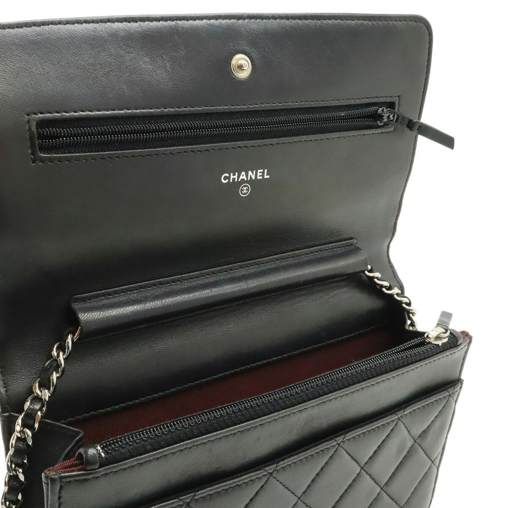 Chanel Black Leather Pochette Shoulder Bag