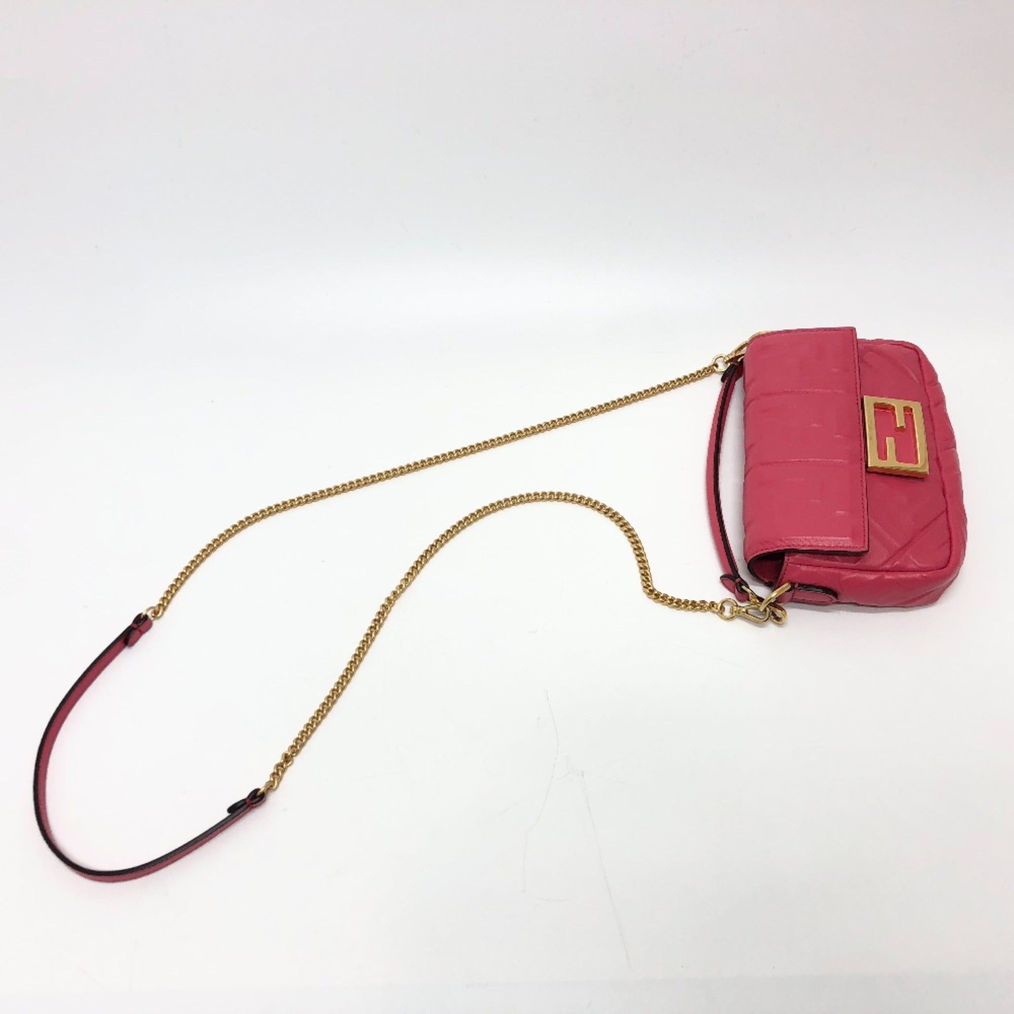 Fendi Pink Leather Shoulder Bag