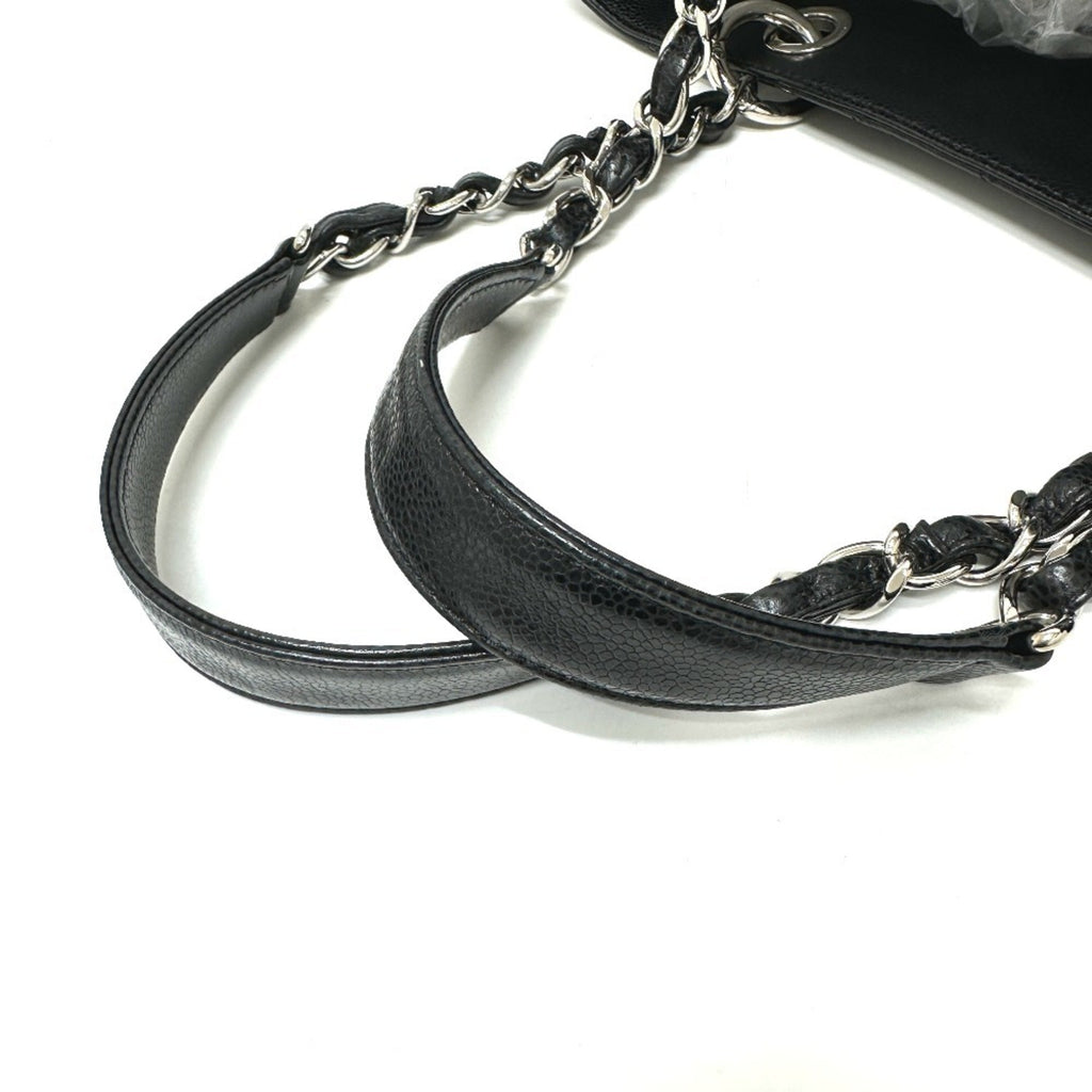 Chanel Black Grained Calfskin Handbag Tote Bag