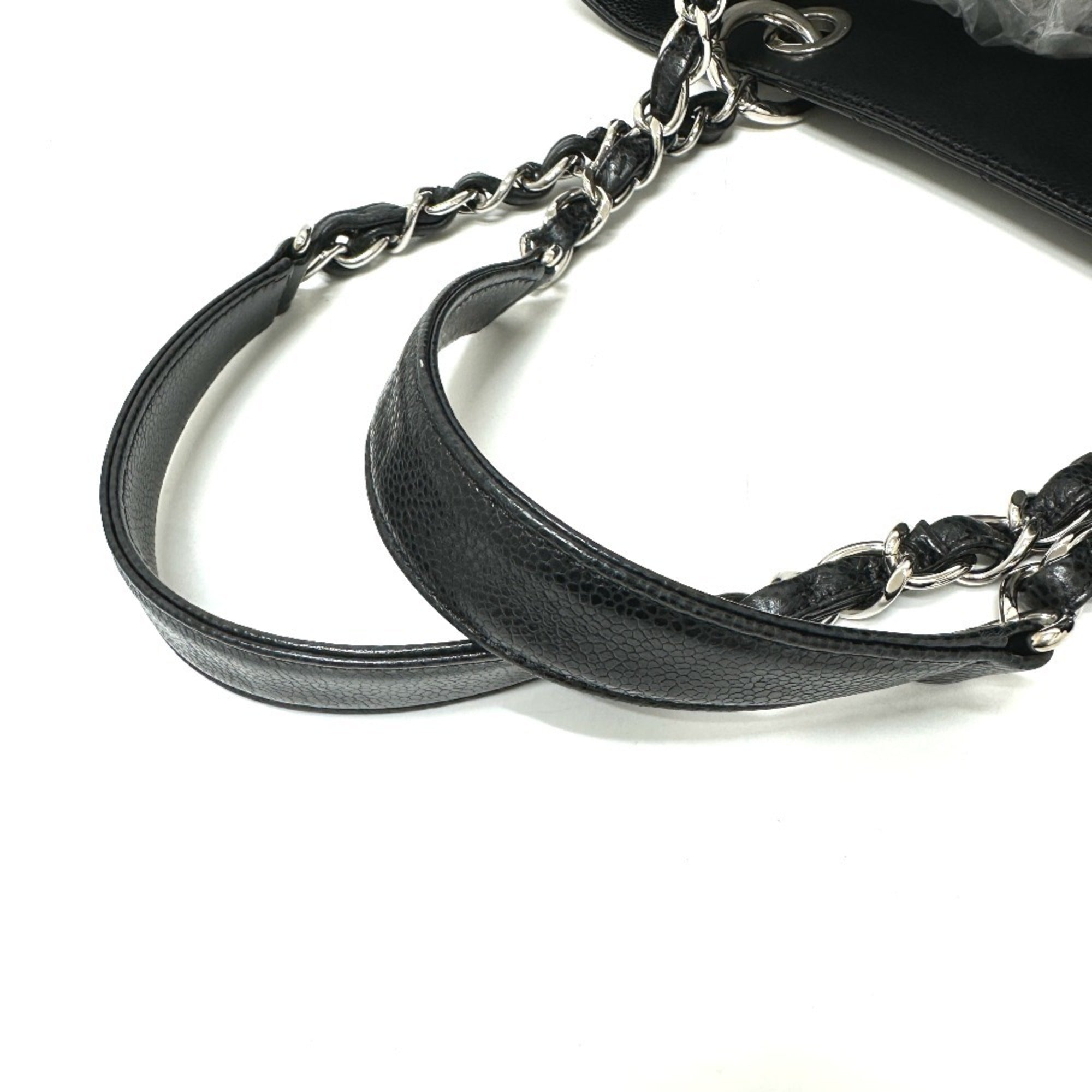 Chanel Black Grained Calfskin Handbag Tote Bag