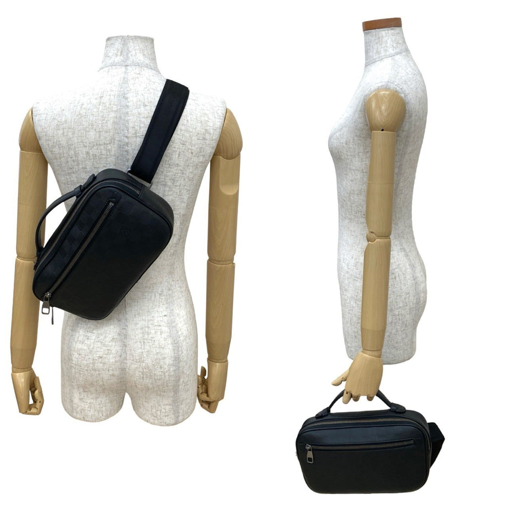 Louis Vuitton Black Leather Handbag Sling Bag