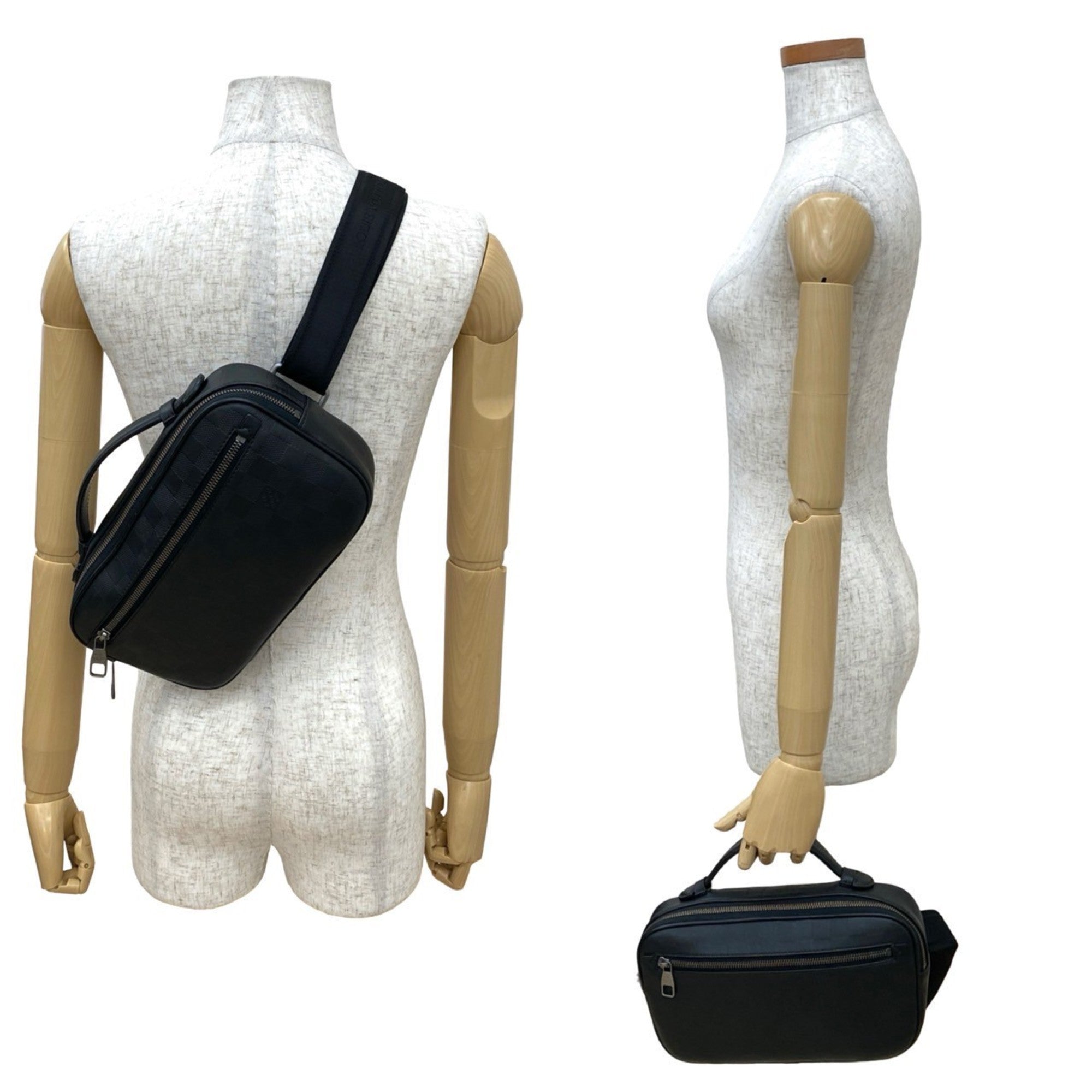 Louis Vuitton Black Leather Handbag Sling Bag