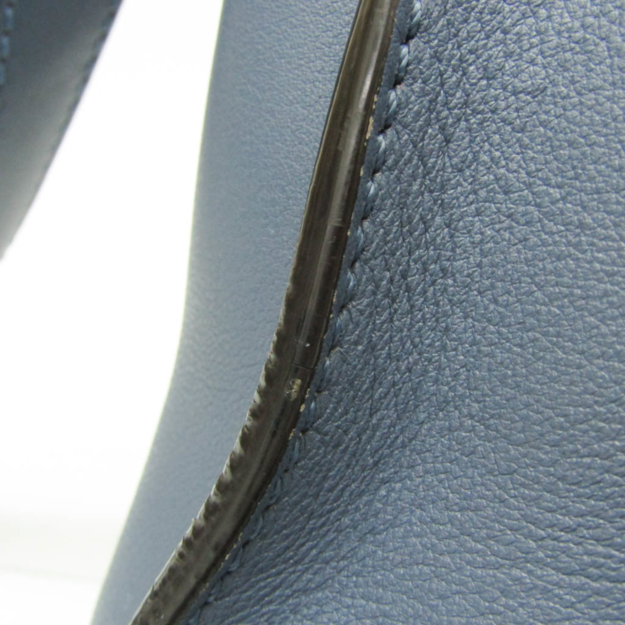 Fendi Peekaboo Blue Leather Handbag Shoulder Bag