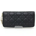 Christian Dior Black Leather Long Wallet (Bi-Fold) (Pre-Owned)