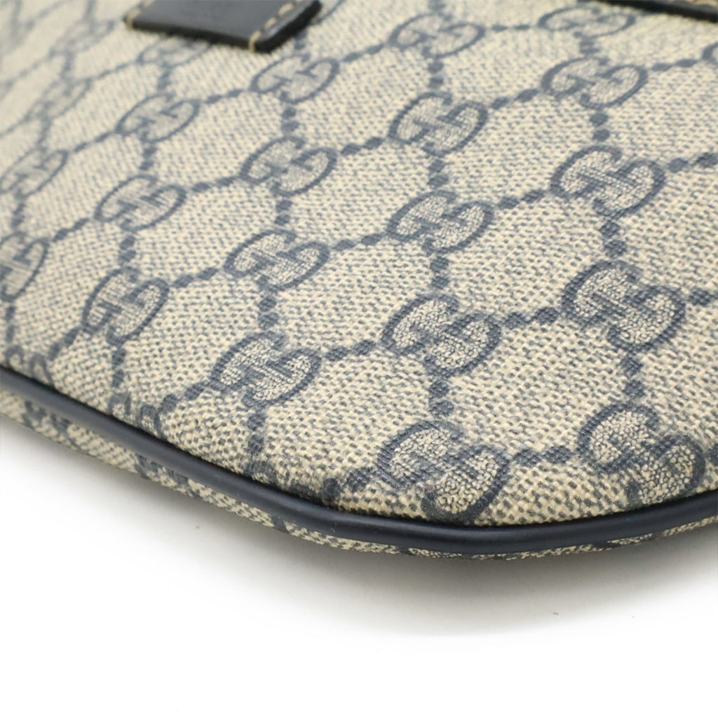 Gucci Gg Imprimé Navy Coated Canvas Pvc Leather Pouch Sling Bag (Pre-Owned)