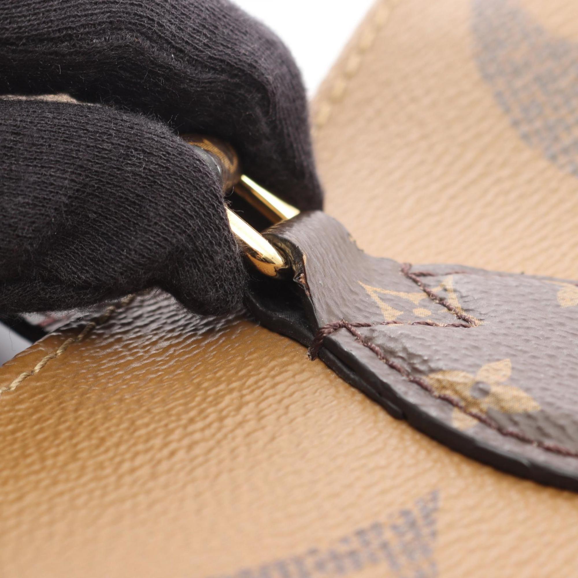 Louis Vuitton Beige Brown Coated Canvas Tote Bag