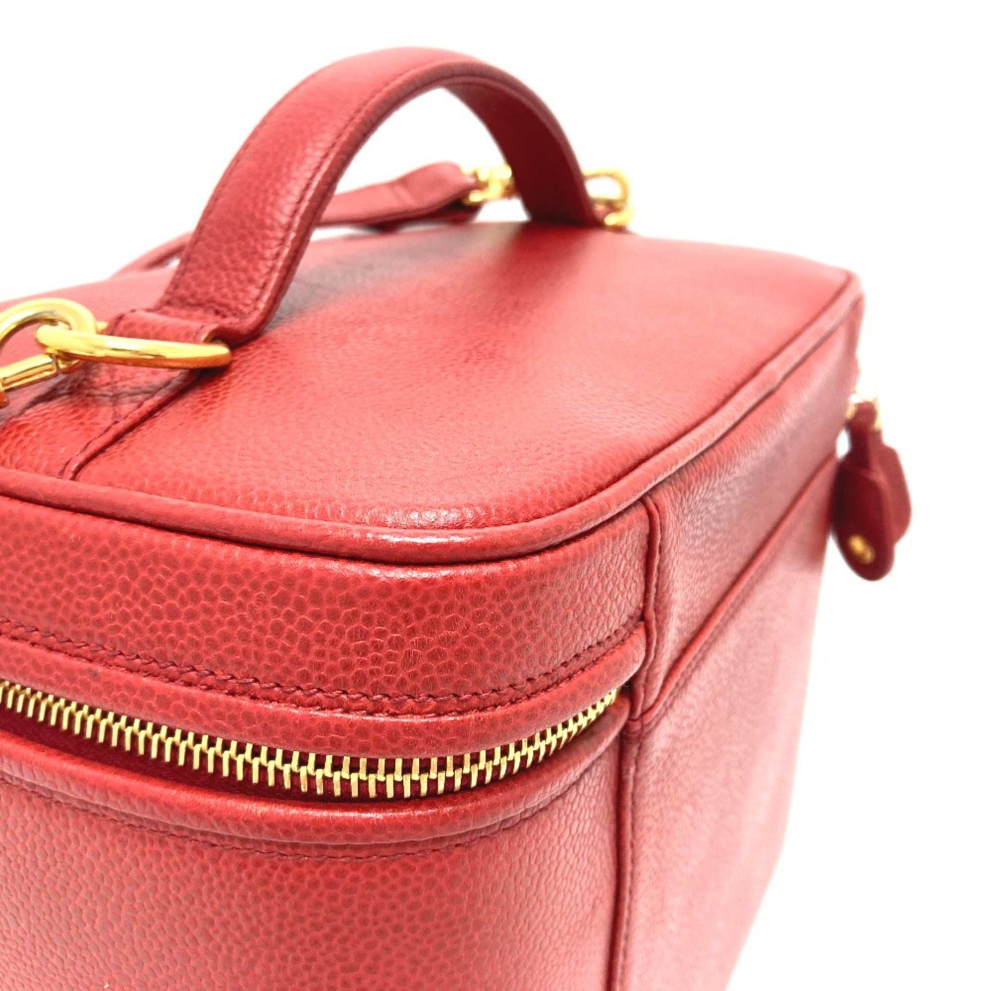 Chanel Red Leather Shoulder Bag