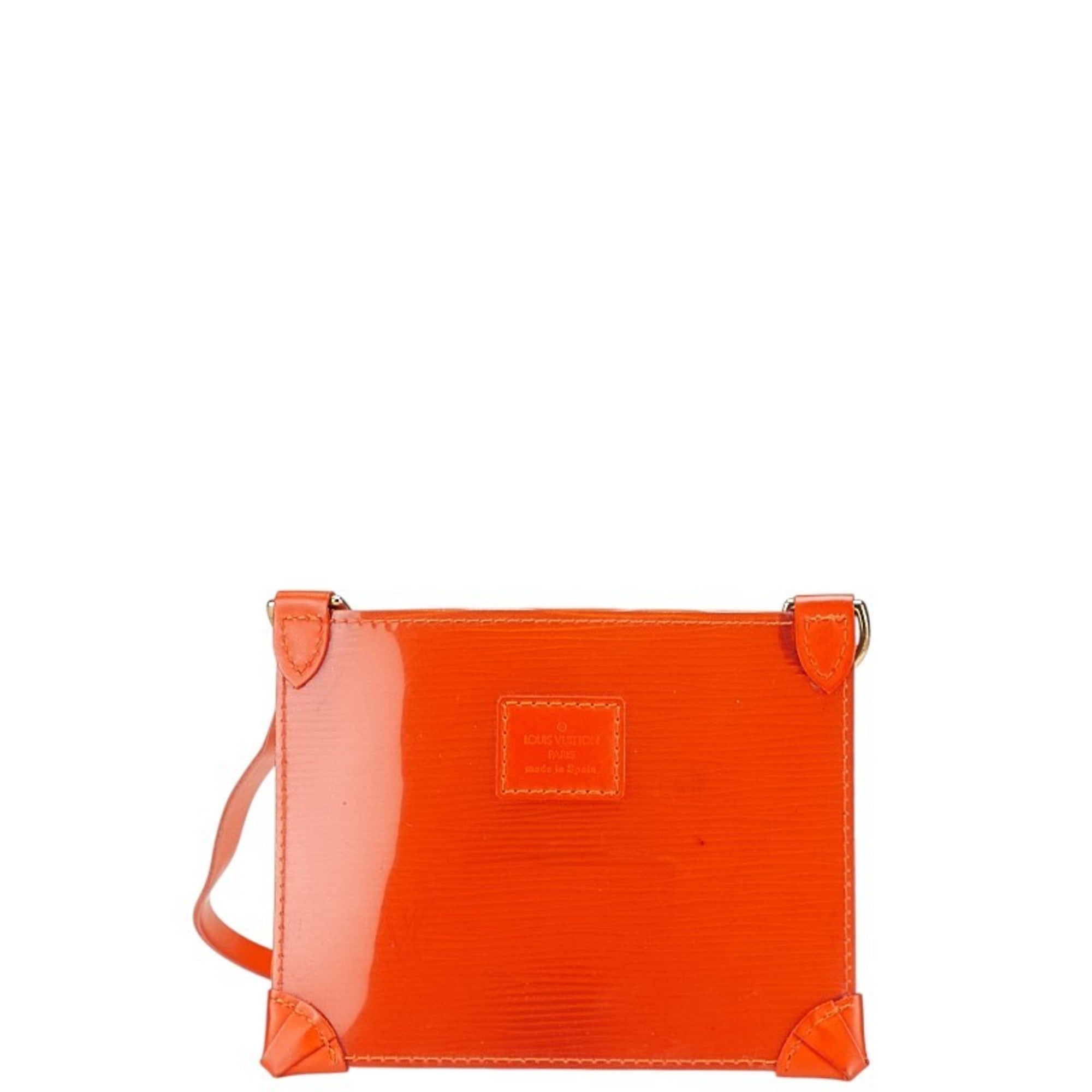 Louis Vuitton Orange Vinyl Leather Handbag