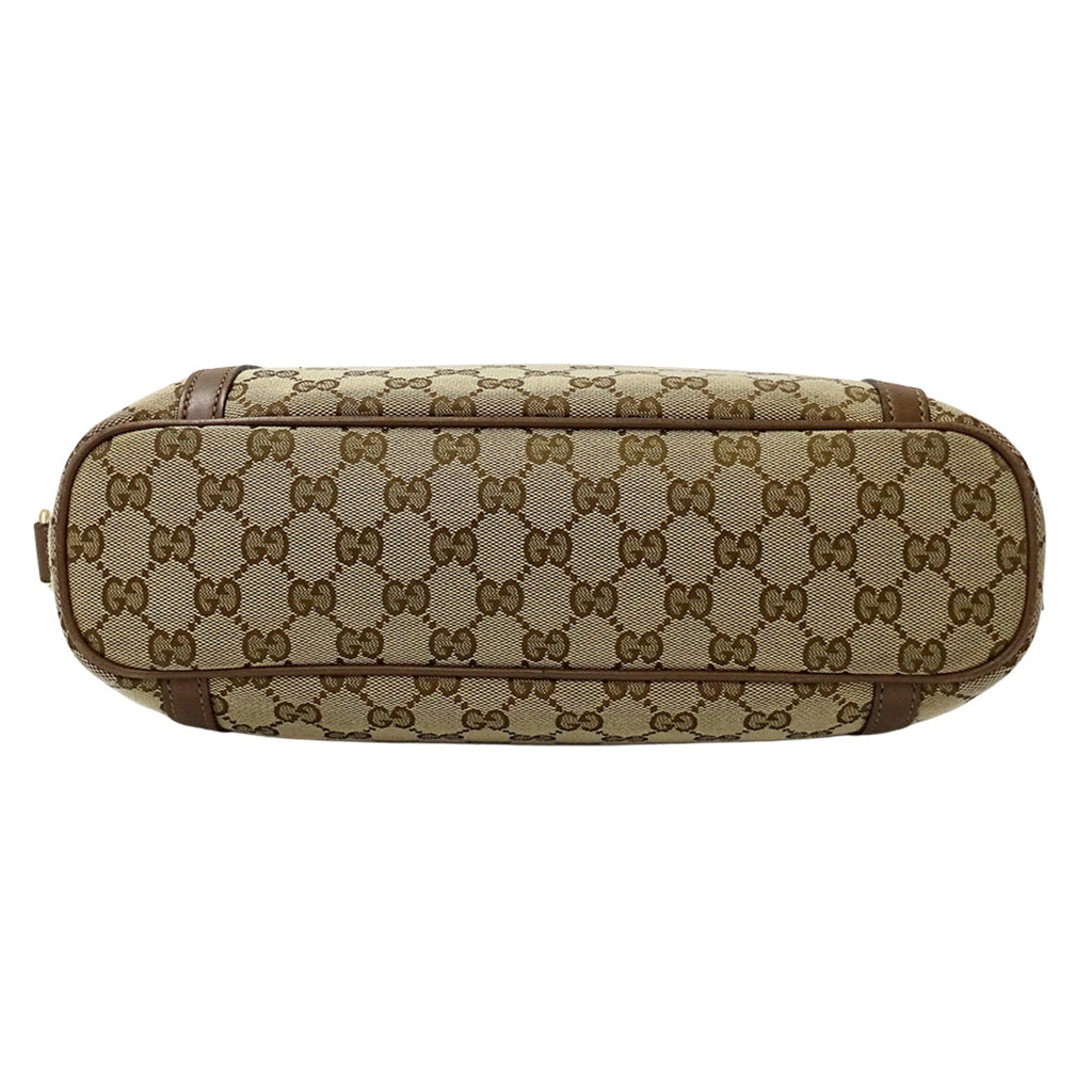 Gucci Beige Brown Gg Canvas Handbag Shoulder Bag Tote Bag (Pre-Owned)