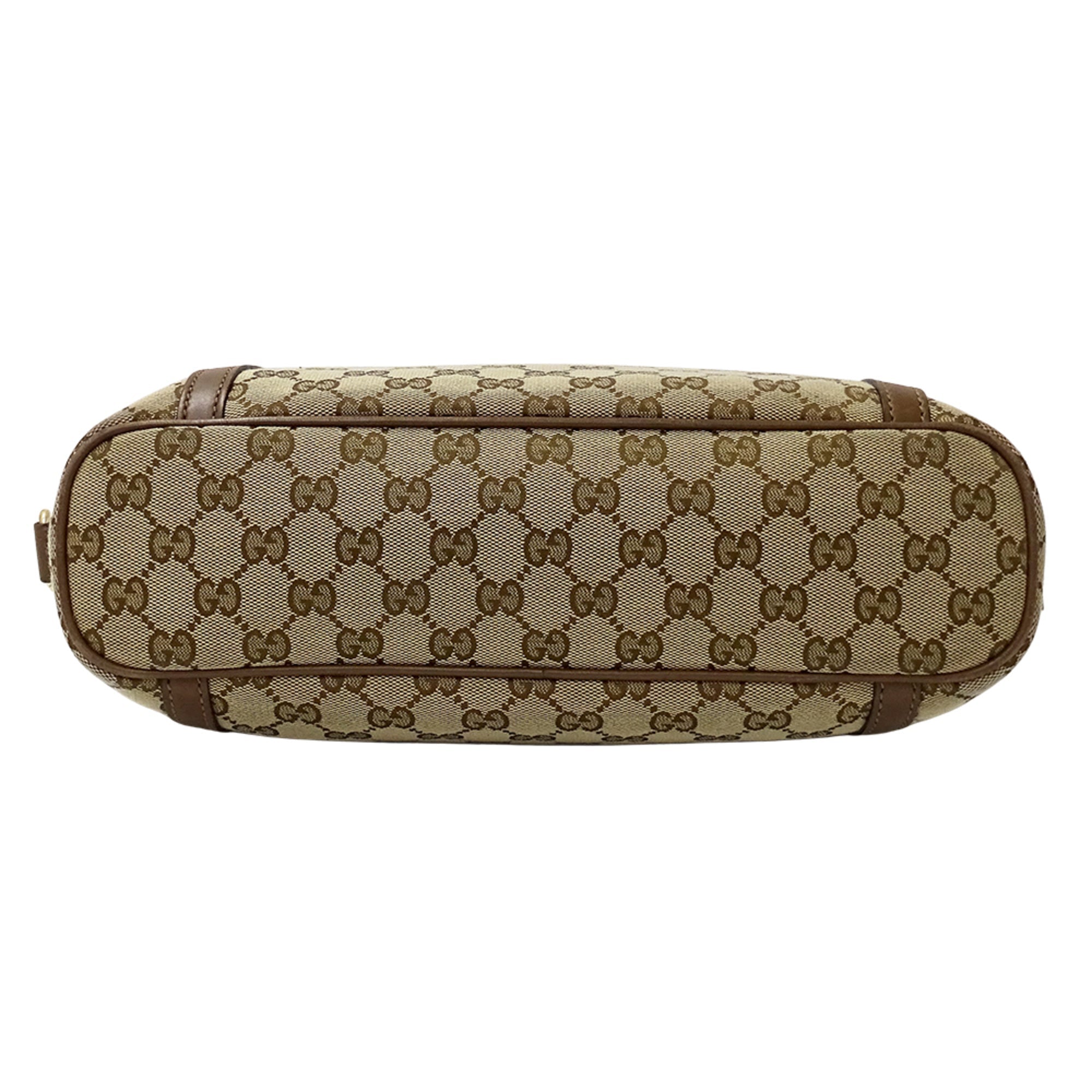 Gucci Beige Brown Gg Canvas Handbag Shoulder Bag Tote Bag (Pre-Owned)