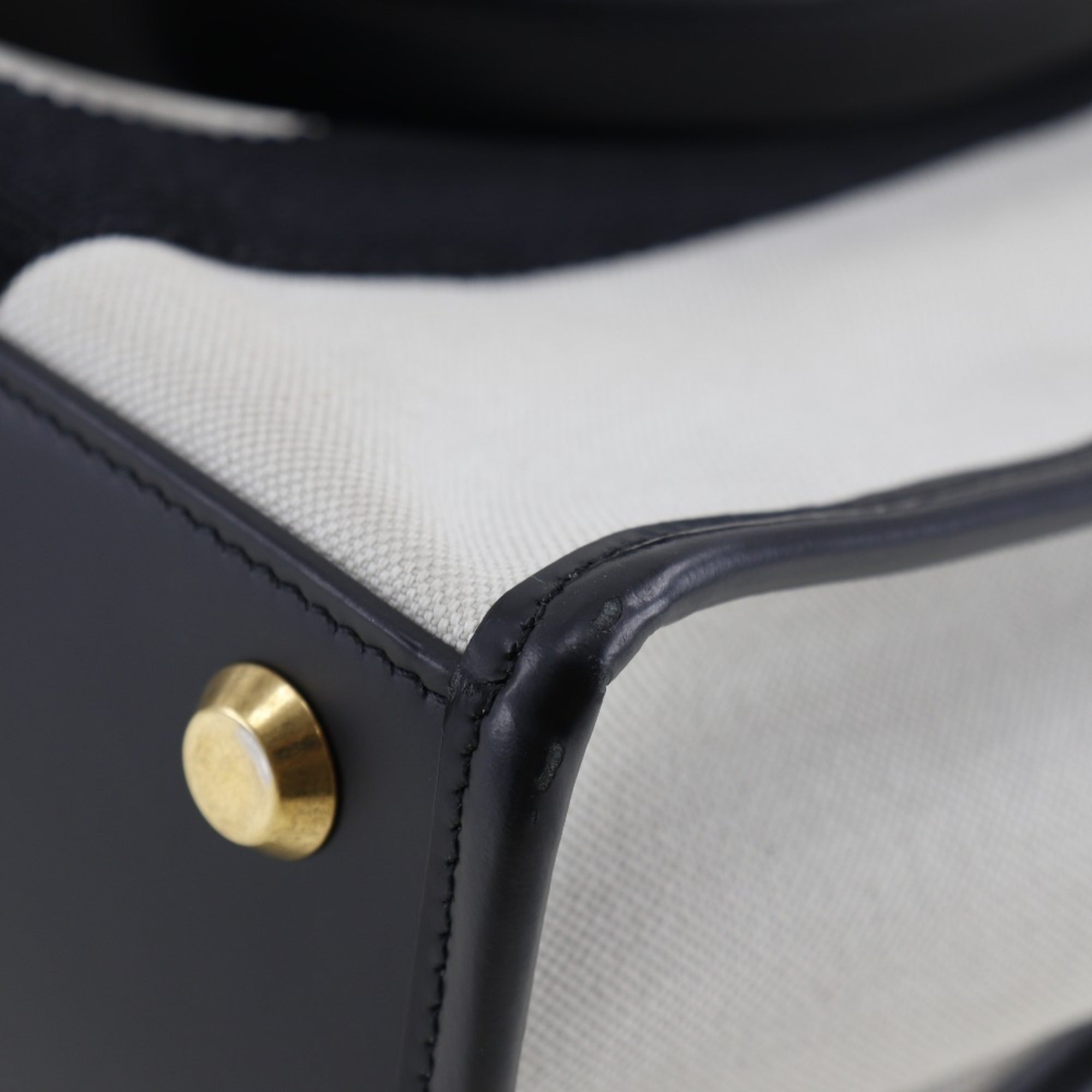Balenciaga Black White Canvas Pouch Tote