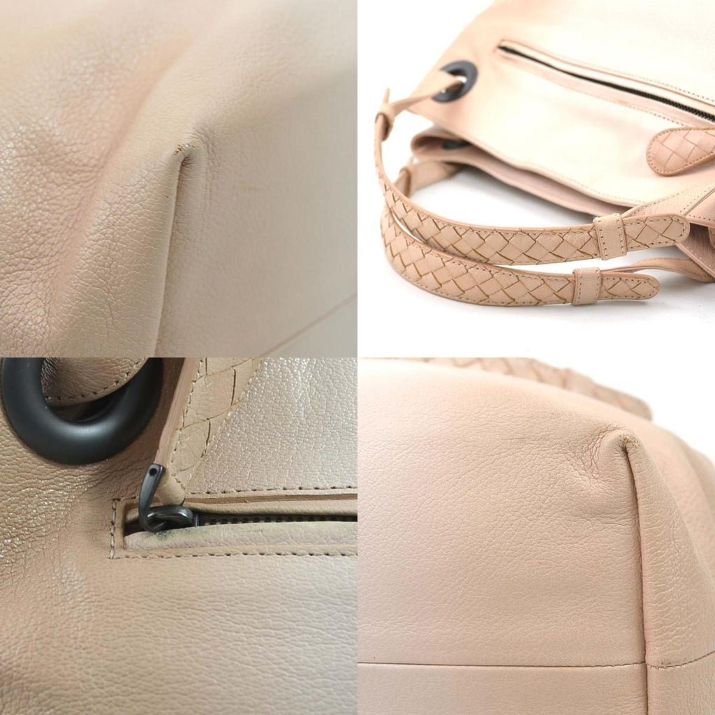 Bottega Veneta Pink Beige Leather Handbag