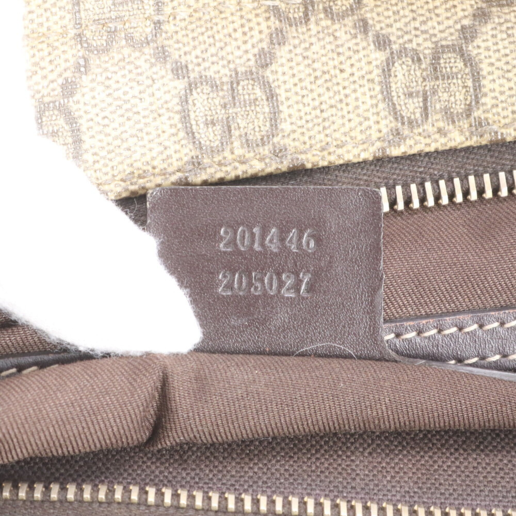 Gucci Brown Leather Coated Canvas Messenger Bag Shoulder Bag (Pre-Owned)