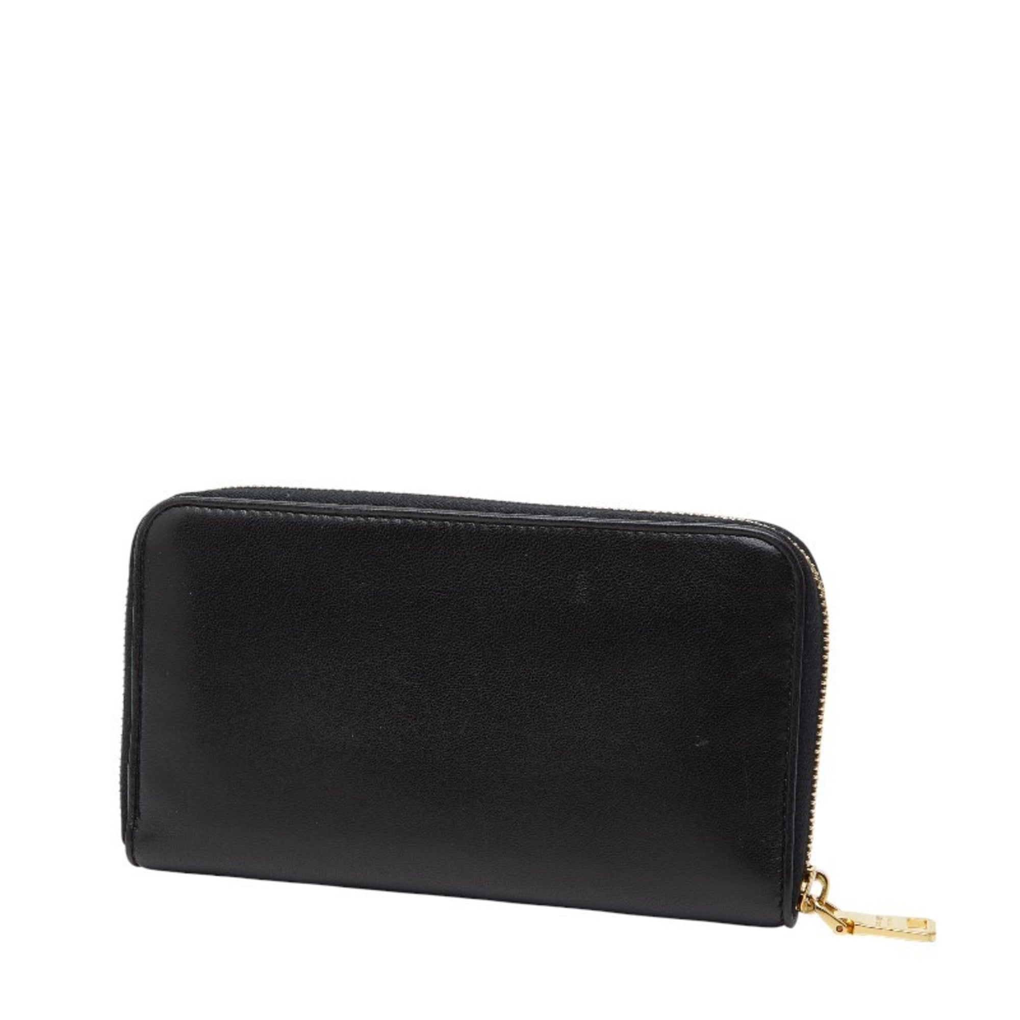 Prada Black Leather Long Wallet (Bi-Fold)
