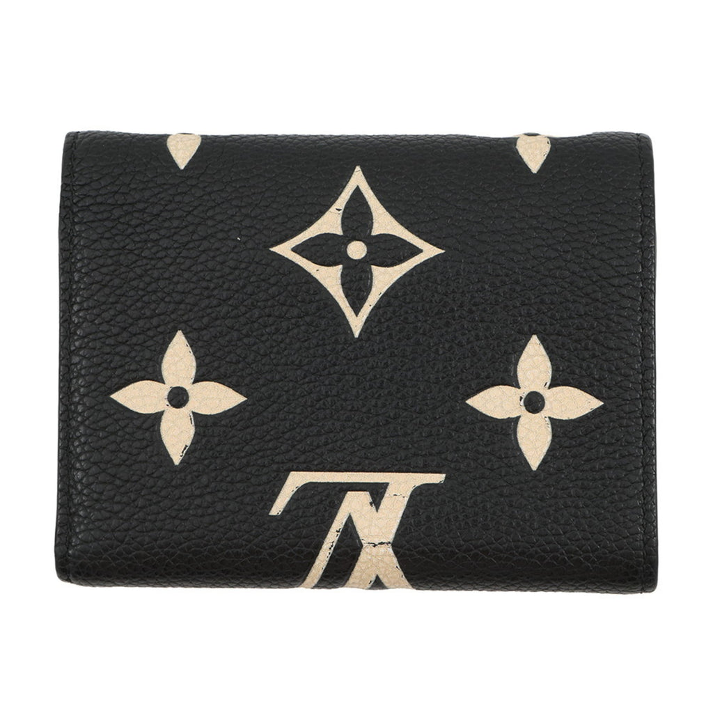 Louis Vuitton Beige Bicolor Black Monogram Monogram Empreinte Wallet (Tri-Fold)