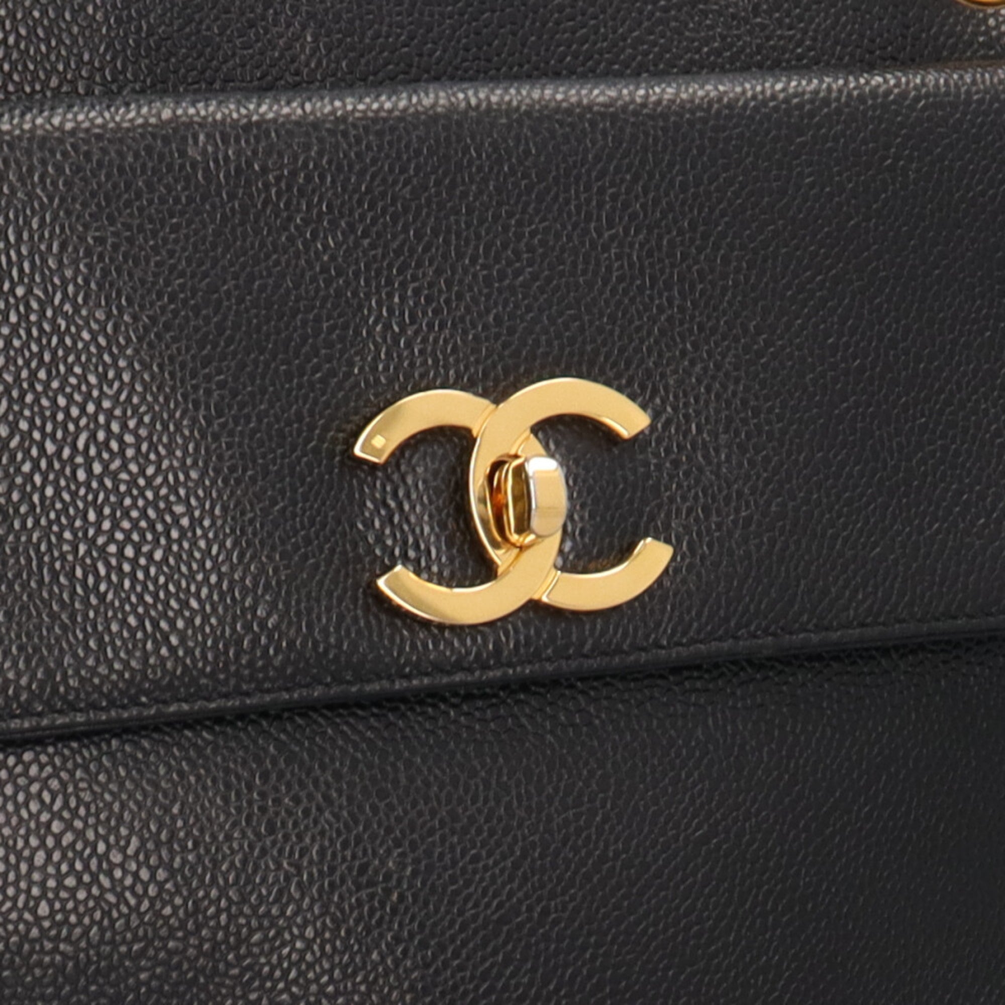 Chanel Black Grained Calfskin Tote Bag