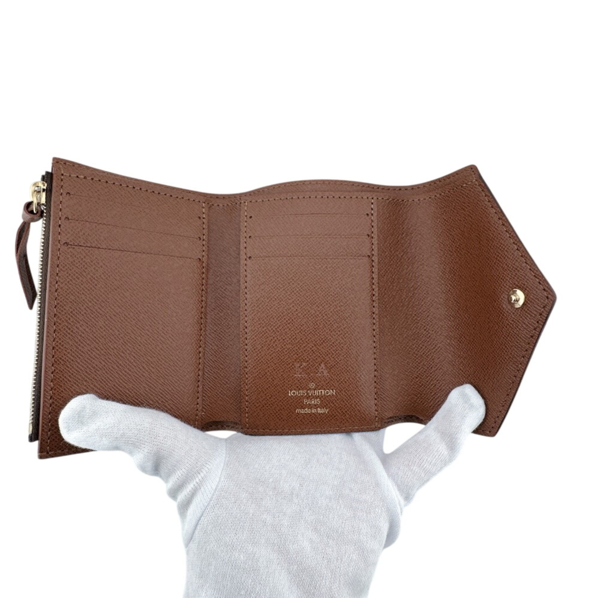 Louis Vuitton Monogram Brown Leather Wallet (Tri-Fold)