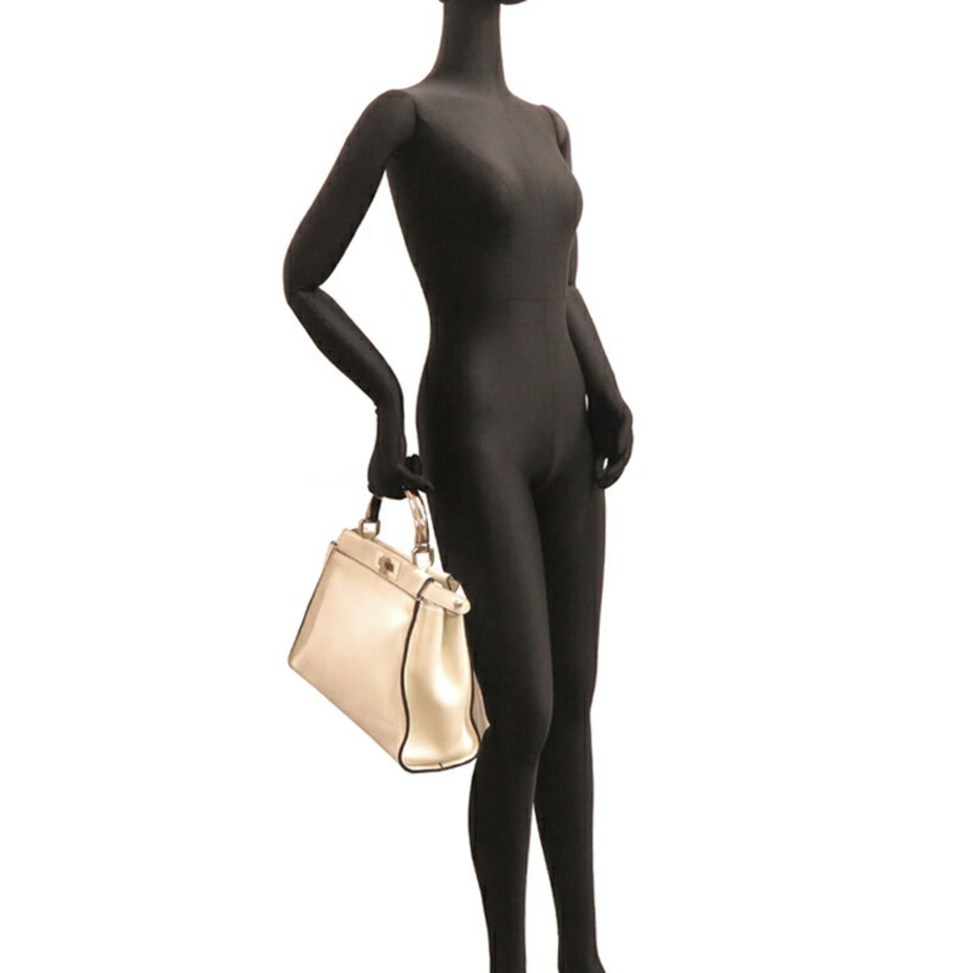 Fendi Peekaboo White Leather Handbag