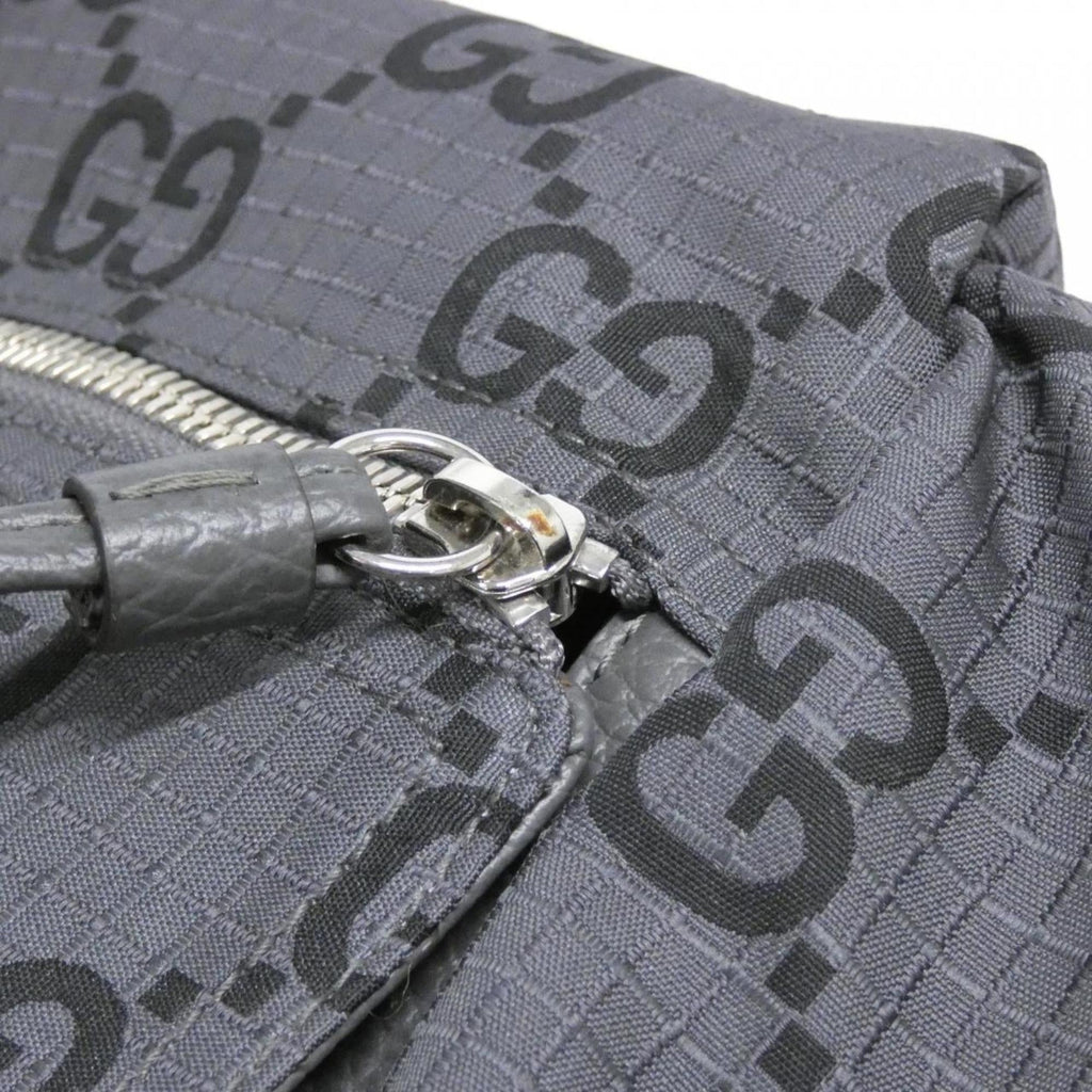 Gucci Black Dark Gray Polyester Boston Bag (Pre-Owned)