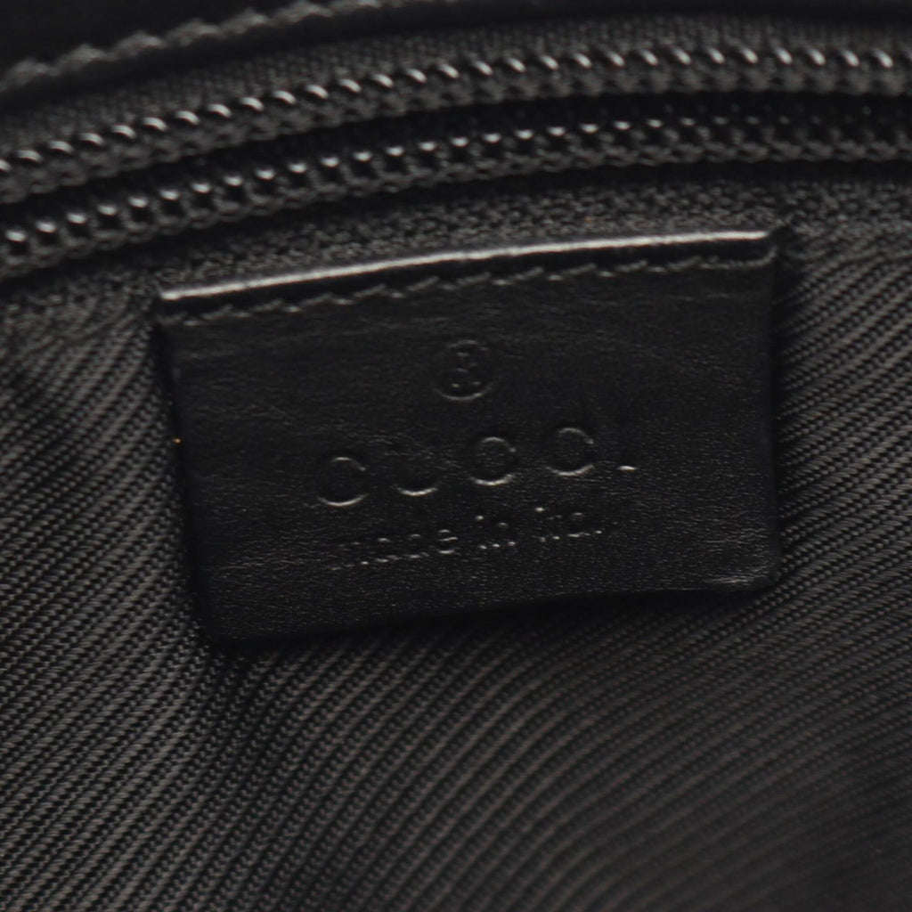Gucci Black Canvas Leather Handbag Shoulder Bag (Pre-Owned)