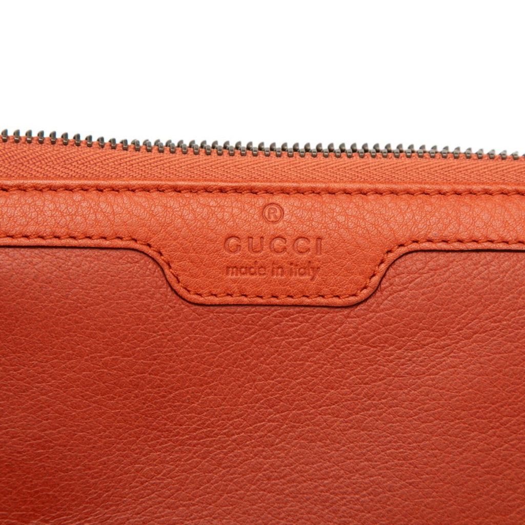 Gucci Orange Leather Long Wallet (Bi-Fold) (Pre-Owned)