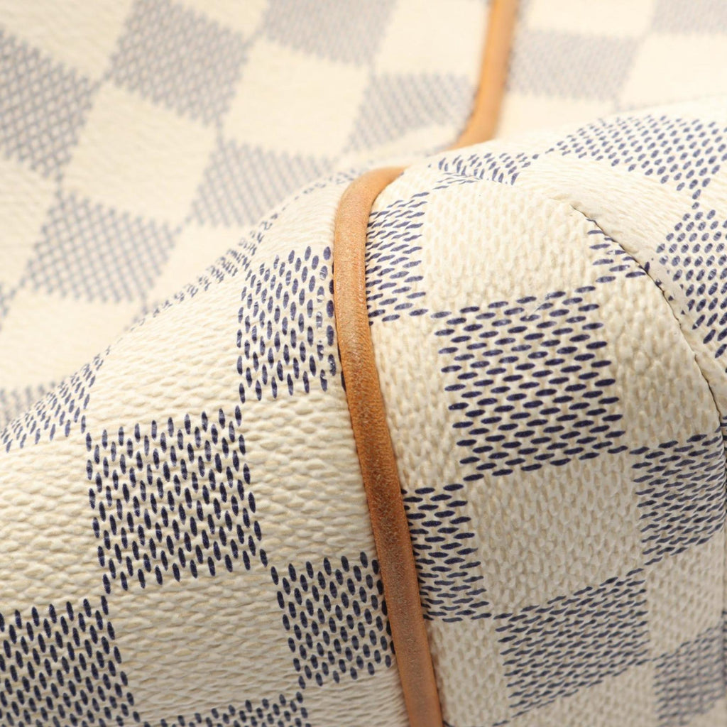 Louis Vuitton White Coated Canvas Leather Tote Bag