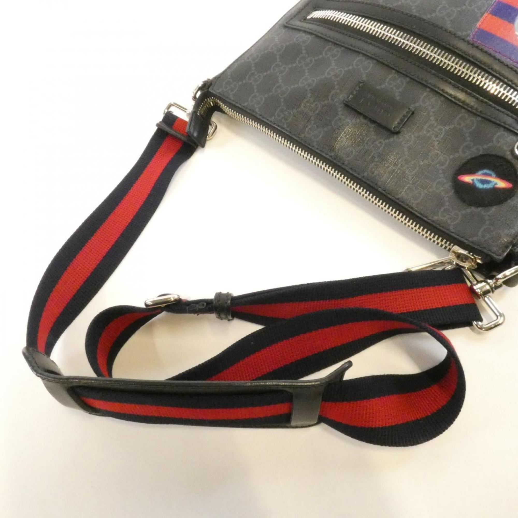 Gucci Black Gray Multi-Color Gg Supreme Canvas Shoulder Bag (Pre-Owned)