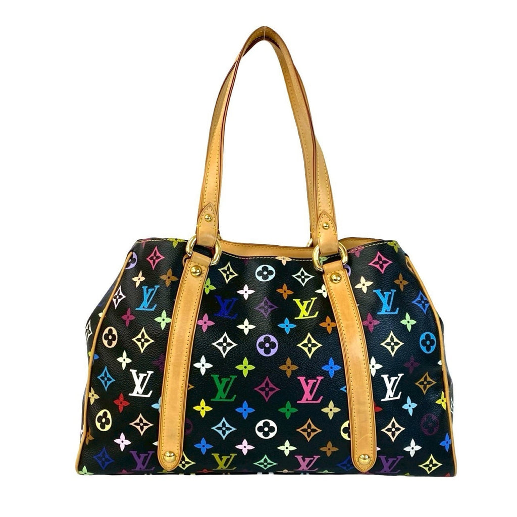 Louis Vuitton Black Multi-Color Leather Pvc Shoulder Bag Tote Bag